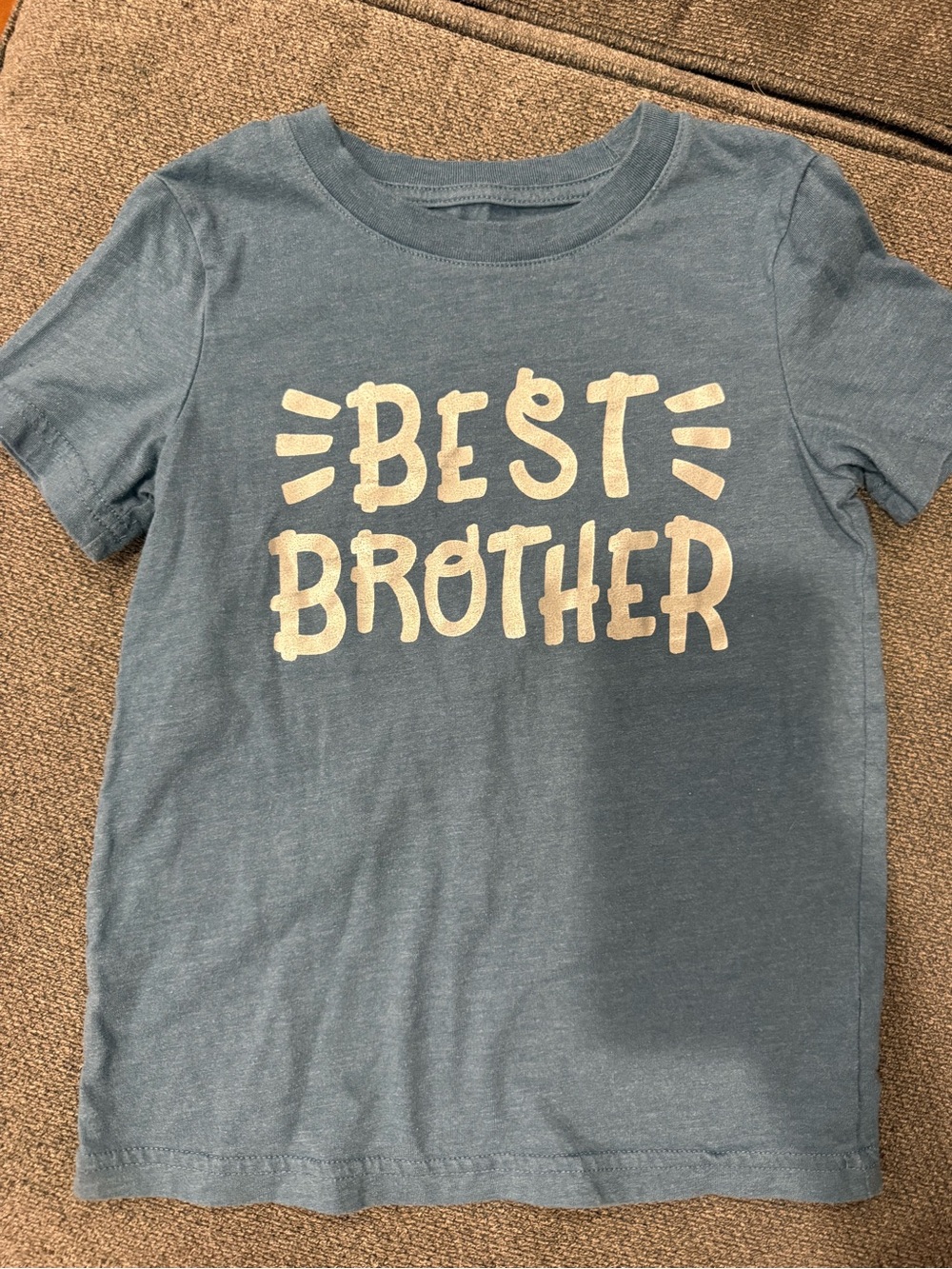 Cat & Jack Blue Tee with Cream "Best Brother" Graphic